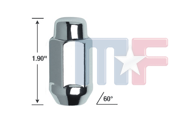 Chromradmutter 60° Konus 9/16" Bulge