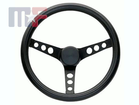 338 Lenkrad 3-Speichen Classic 13-3/4" schwarz