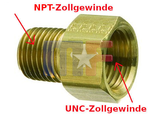 Gewindeadapter außen 1/8 NPT - innen 3/8" (3/16" Leitung)
