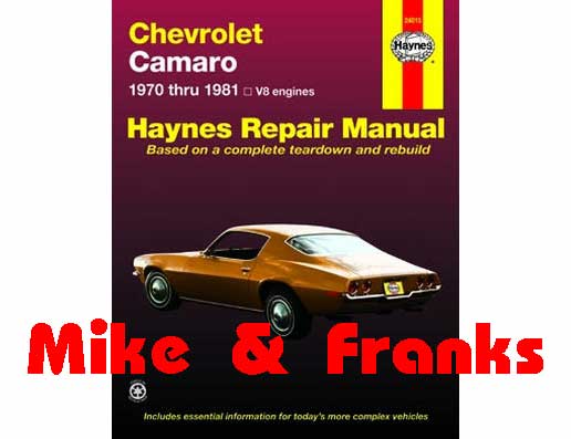 Reparaturanleitung 24015 Chevrolet Camaro 1970-81