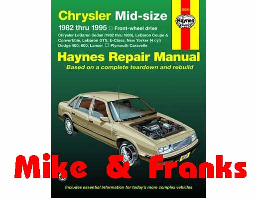 Reparaturanleitung 25030 82-95 LeBaron Lancer New Yorker 4Zyl.