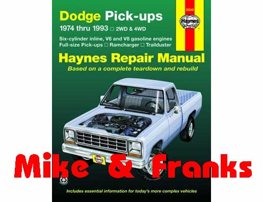 Reparaturanleitung 30040 Pickup & Ramcharger 1974-93