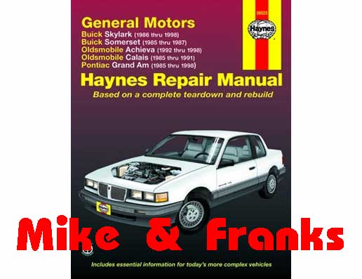 Reparaturanleitung 38025 Buick Skylark FWD 1986-98