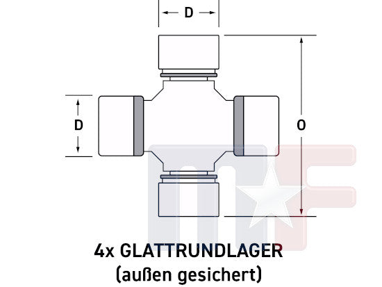 533542 Kreuzgelenk außen gesichert