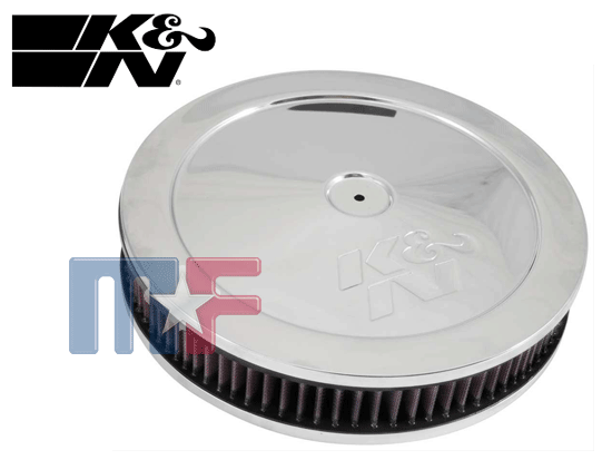 K&N 11x2-1/8" Luftfilter Chrom 2-5/8" Flansch
