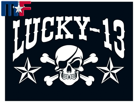 Aufkleber Jolly Roger Glückszahl 13 13x10cm