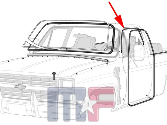 Türdichtung C/K/R/V Pickup/SUV 73-87/91* oben rechts