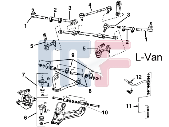 Stabibuchsen mittig (# 12) 1-3/16" Astro/Safari Van AWD 90-05