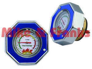Kühlwasserdeckel 13PSI mit integrierter Temperaturanzeige blau