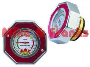 Kühlwasserdeckel 16PSI mit integrierter Temperaturanzeige rot
