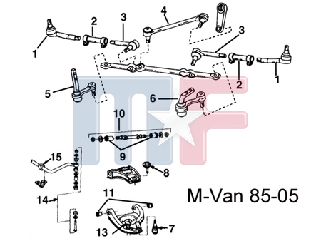 Stabibuchsen mittig (# 15) 1-5/16" Astro/Safari Van 2WD 85-05