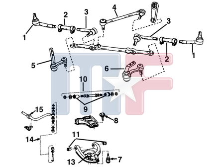Umlenkhebel (# 6) links 10mm Astro/Safari 2WD 85-90*