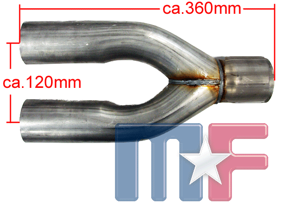 Auspuffrohr Y-Rohr 2,5" (63,5mm) ID/OD