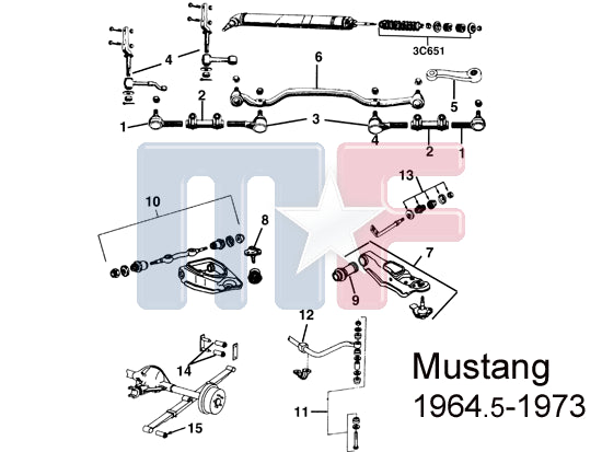 Umlenkhebel (# 4) Mustang V8 64.5-66
