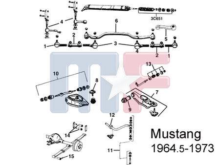 Spurstangenkopf außen (# 1) Mustang L6 MS 64-66