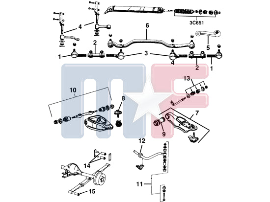 Spurstange mittig (# 6) Mustang MS 67-69*