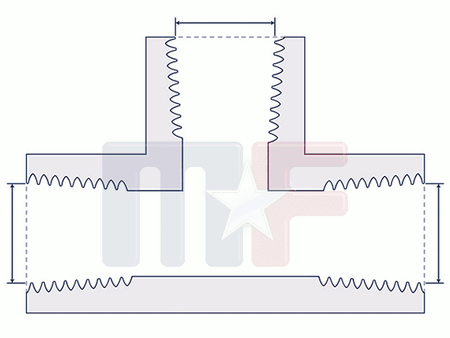 T-Stück Innengewinde 3/8" NPT