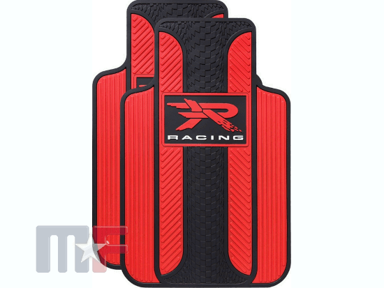 1727R04 Gummi Fußmatten "R Racing" schwarz/rot