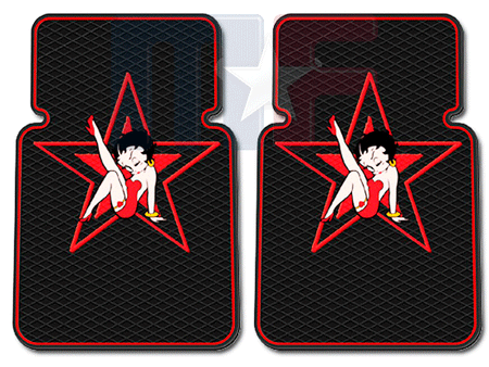 1359 Gummi Fußmatten "Betty Boop" Kick with Red Star