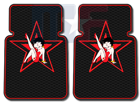 1359 Gummi Fußmatten "Betty Boop" Kick with Red Star