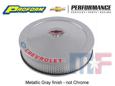 Proform 14x3" Luftfilter Grau Metallic Bowtie Chevrolet