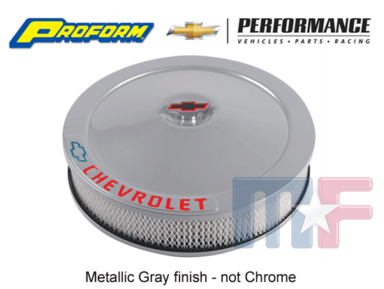 Proform 14x3" Luftfilter Grau Metallic Bowtie Chevrolet