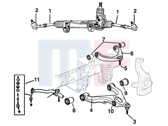 Stabibefestigung vorn (# 11) Ram 1500 4WD 06-17 außer Mega Cab