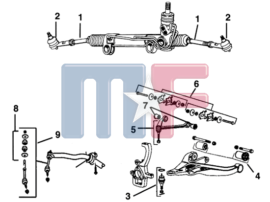 Spurstange innen (# 1) Ram 1500 Pickup 02-05