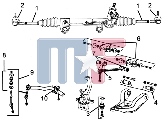 Querlenkerbuchsen vorn unten (# 4) Ram 1500 4x2 02-03/04-05*