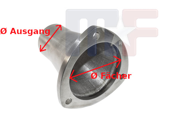 Fächerkrümmer Flansch Fächer 3"/ Ø  Ausgang 2.5" O2