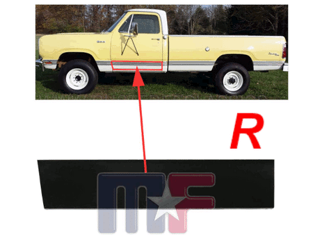 Türaußenblech unten Dodge D/W/SUV 72-93 rechts