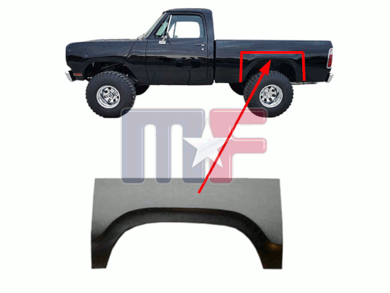 Radausschnitt Dodge D/W Pickup 72-80 hinten links