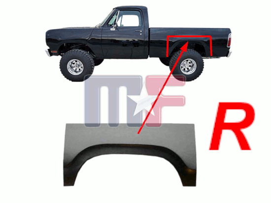 Radausschnitt Dodge D/W Pickup 72-80 hinten rechts