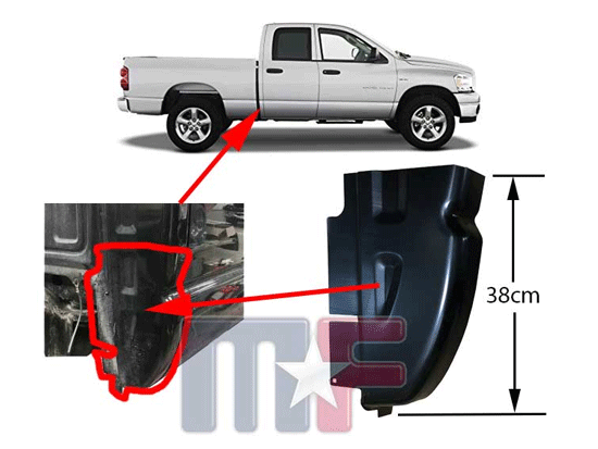 Reparaturblech Kabinenecke Ram Pickup QC 03-08* rechts