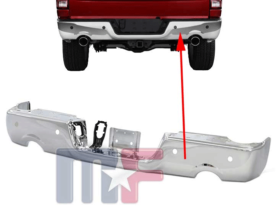 Chromstoßstange hinten Ram 1500 09-18* Dual Auspuff mit PDC