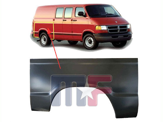 Seitenteil Radauschnitt links Dodge Ram Van 78-97