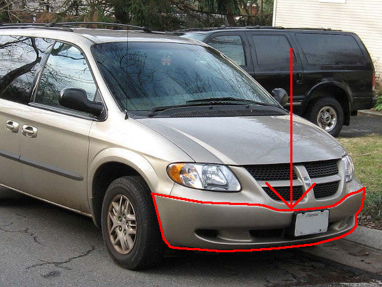 Stoßfänger vorne NUR Caravan/Grand Caravan  01-04* (mit Nebel)