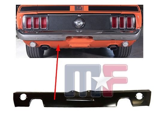 Heckabschlußblech unten Mustang 69-70 mit Auspuffausschnitt