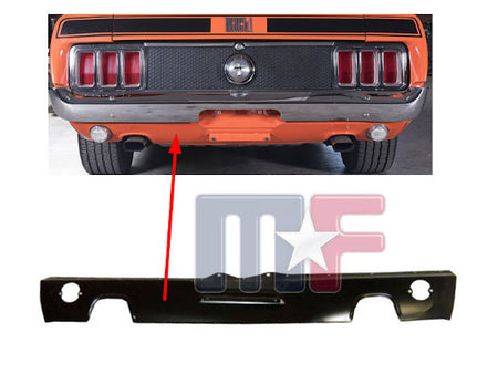 Heckabschlußblech unten Mustang 69-70 mit Auspuffausschnitt