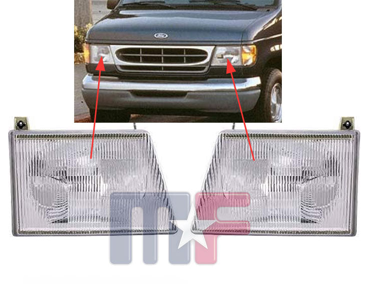 US-Scheinwerfer rechts für Ford Econoline Van E150-350 Pickup Bj.1997-2007