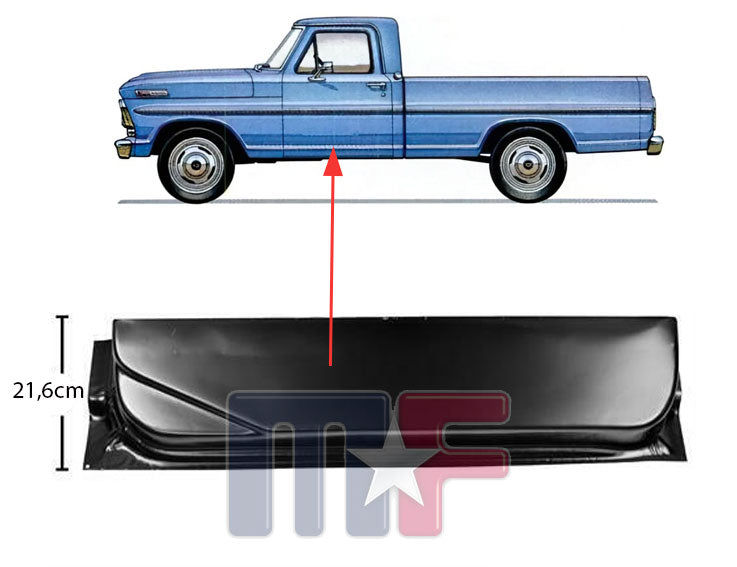 Türbodenblech innen rechts für Ford Pickup Bj.1967-72
