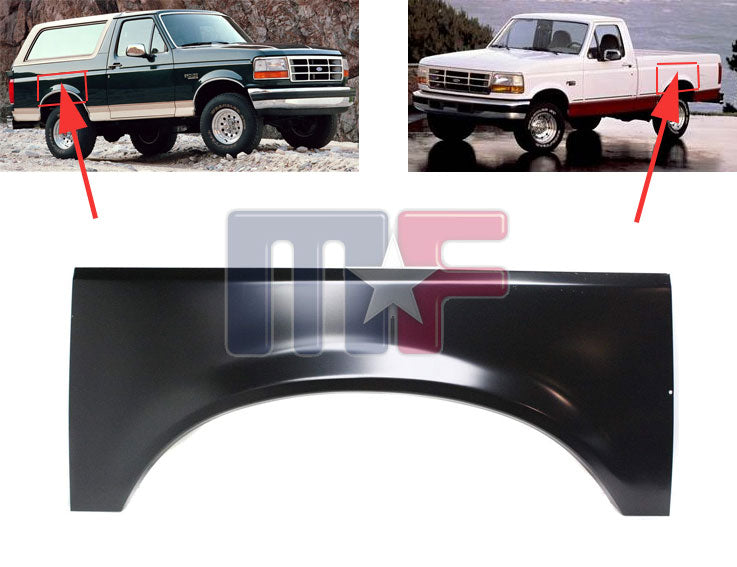 Radlaufblech links 1987-96 Ford F-150-350 Pickup & Bronco Seitenteil oben Reparaturblech