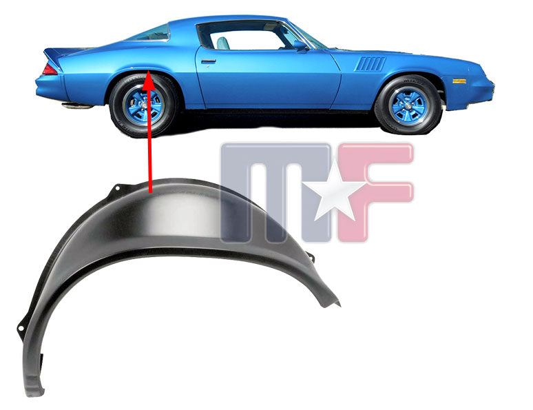 Reparaturblech / Radhaus rechts hinten außen für  Chevrolet Camaro Bj.70-81