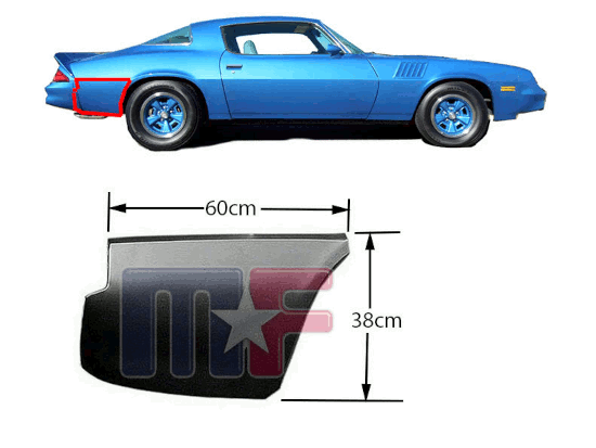Reparaturblech Seitenteil hinten unten Camaro 74-81 rechts