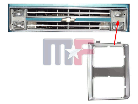 Lampenrahmen Silber 85-88 Chevy C/K Doppel-SW, links