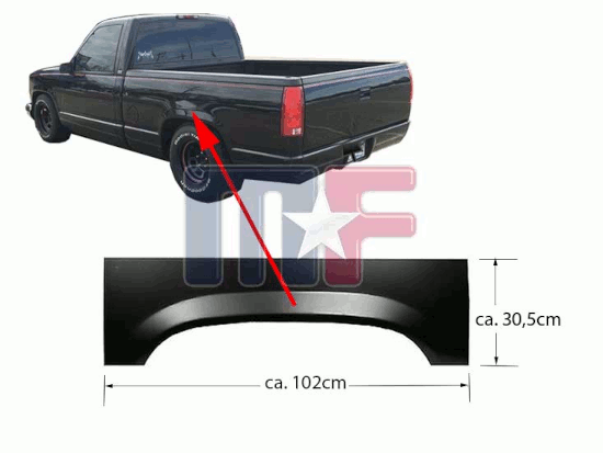 Radausschnittblech GM C/K Pickup 88-98 hinten rechts