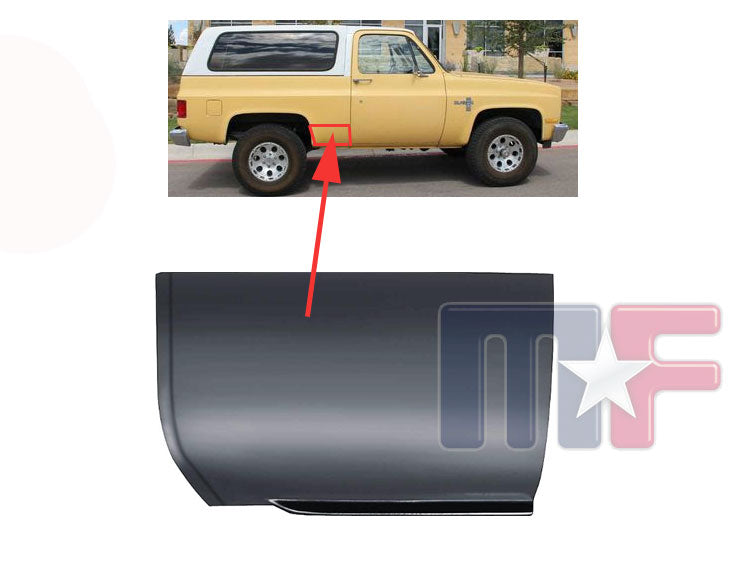 Reparaturblech rechts Seitenteil vorne unten für  Chevrolet Blazer K5 & GMC Jimmy Bj.73-91