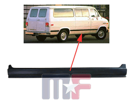 Schiebetürschwellerreparaturblech GM G-Serie Van 71-95
