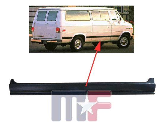 Schiebetürschwellerreparaturblech GM G-Serie Van 71-95