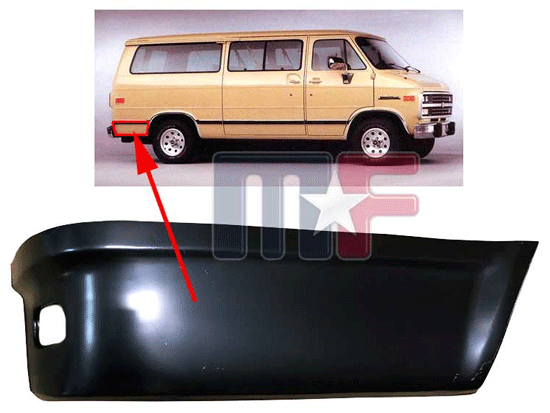Reparaturblech Seitenteil hinten unten G-Series Van 71-95 rechts